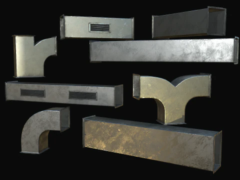 Ventilation Modular PBR 01 3D Model