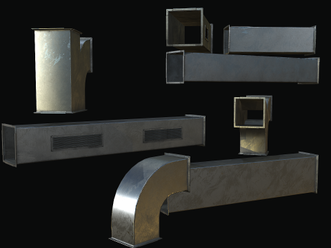 Ventilation Modular PBR 01 3D Model