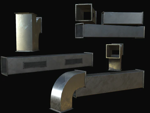 Ventilation Modular PBR 01 3D Model