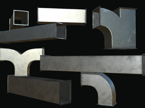 Ventilation Modular PBR 01 3D Model