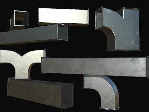 Ventilation Modular PBR 01 3D Model