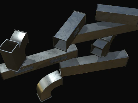 Ventilation Modular PBR 01 3D Model
