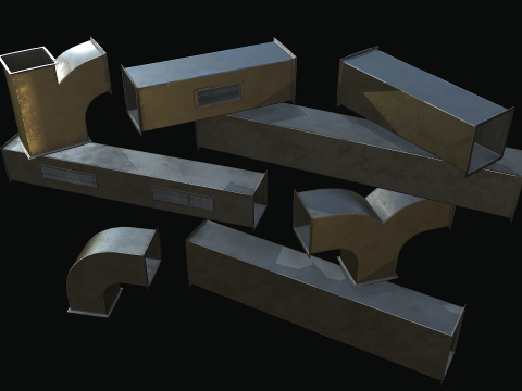 Ventilation Modular PBR 01 3D Model