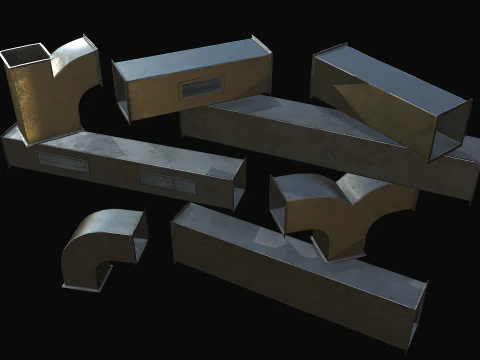 Ventilation Modular PBR 01 3D Model
