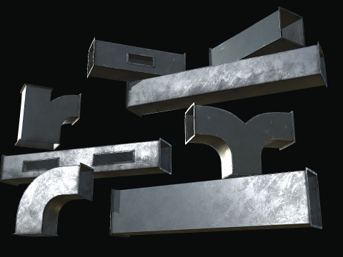 Ventilation Modular PBR 01 3D Model
