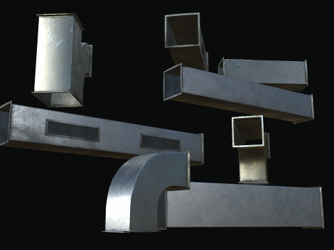 Ventilation Modular PBR 01 3D Model
