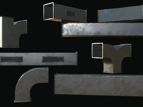 Ventilation Modular PBR 01 3D Model