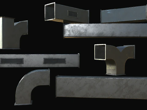 Ventilation Modular PBR 01 3D Model
