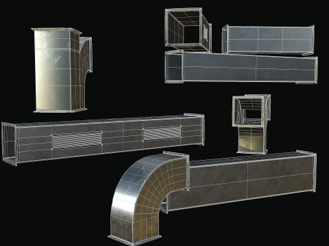 Ventilation Modular PBR 01 3D Model