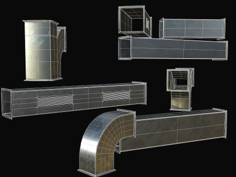 Ventilation Modular PBR 01 3D Model