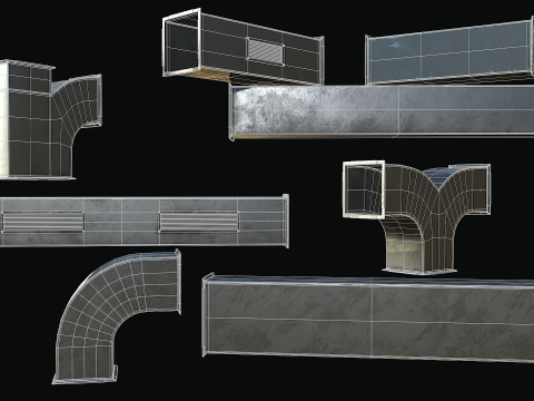 Ventilation Modular PBR 01 3D Model
