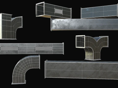 Ventilation Modular PBR 01 3D Model