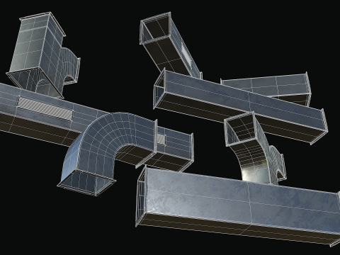 Ventilation Modular PBR 01 3D Model