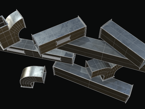 Ventilation Modular PBR 01 3D Model
