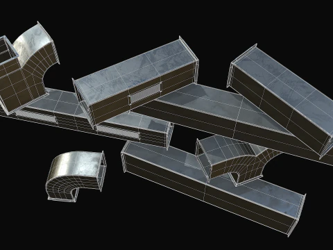 Ventilation Modular PBR 01 3D Model