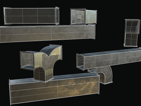 Ventilation Modular PBR 01 3D Model