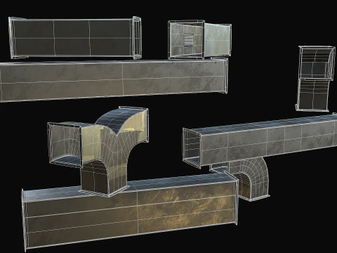 Ventilation Modular PBR 01 3D Model