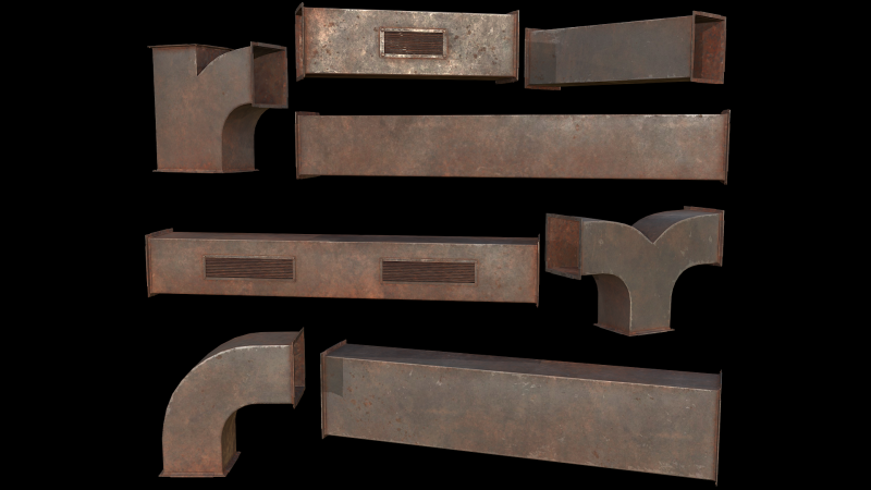 Ventilation Modular PBR 02 Modelo 3D .c4d .max .obj .3ds .fbx .stl .blend 