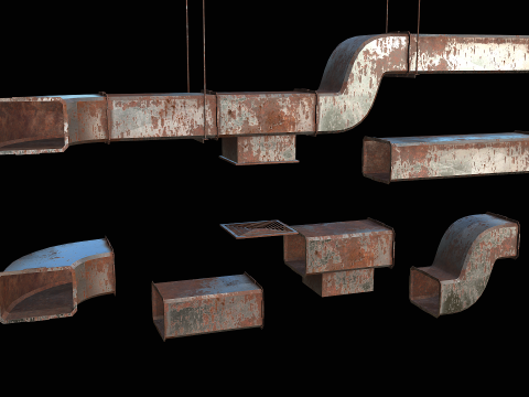 Ventilation Modular PBR 04 3D Model