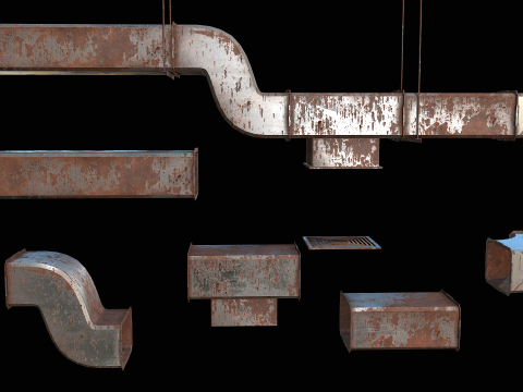 Ventilation Modular PBR 04 3D Model