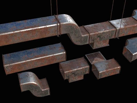 Ventilation Modular PBR 04 3D Model