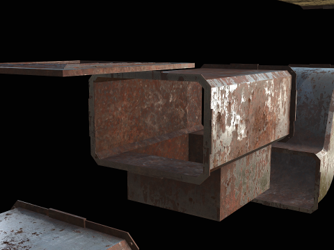 Ventilation Modular PBR 04 3D Model