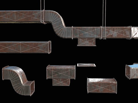 Ventilation Modular PBR 04 3D Model