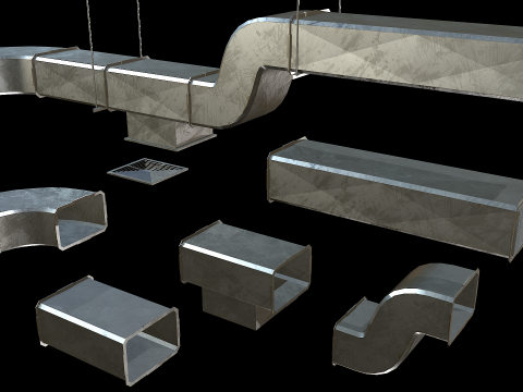 Ventilation Modular PBR 05 3D Model