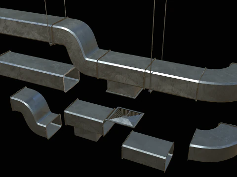 Ventilation Modular PBR 05 3D Model