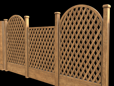 Wooden Fence set PBR 03 Modelo 3D
