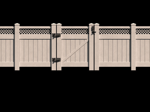 Wooden Fence set PBR 05 3D Model