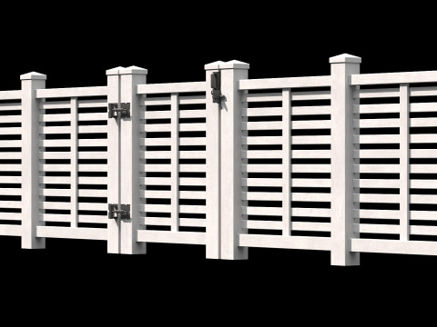 Wooden Fence set PBR 07 3D 模型