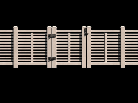 Wooden Fence set PBR 07 3D 模型