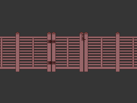 Wooden Fence set PBR 07 3D 模型