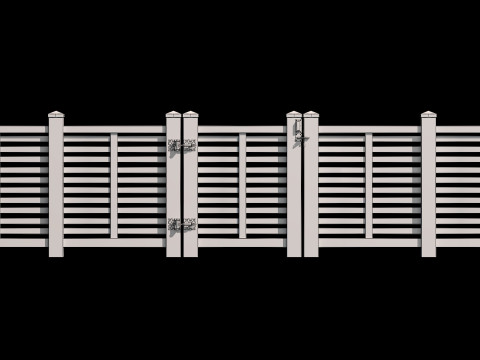 Wooden Fence set PBR 07 3D 模型