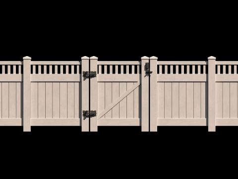 Wooden Fence set PBR 08 3D-Modell
