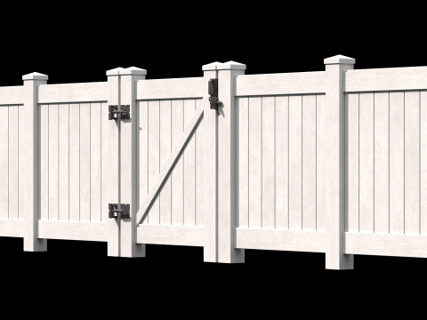 Wooden Fence set PBR 09 3D 모델