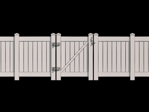 Wooden Fence set PBR 09 3D 모델