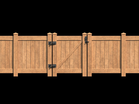 Wooden Fence set PBR 09 3D 모델