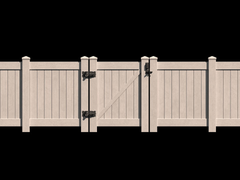 Wooden Fence set PBR 09 3D 모델