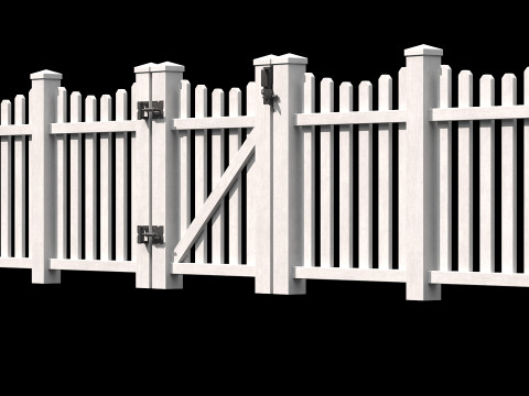 Wooden Fence set PBR 10 3D-Modell