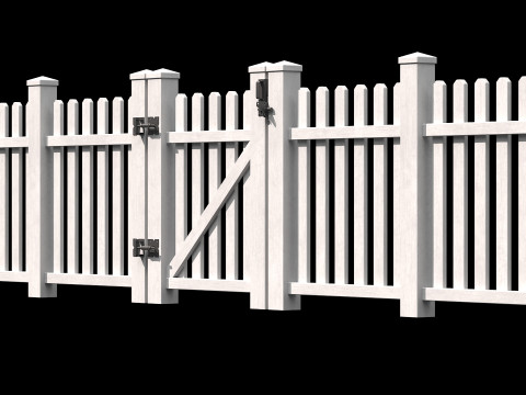 Wooden Fence set PBR 11 Modèle 3D