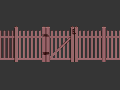 Wooden Fence set PBR 11 Modèle 3D