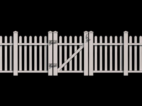 Wooden Fence set PBR 11 3D Model