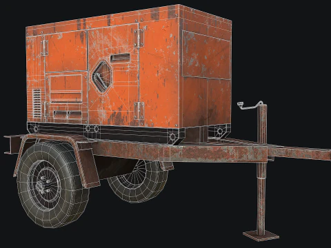 Mobile Diesel Generator 01 3D Model