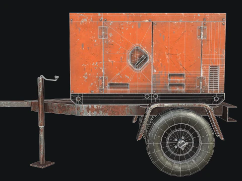 Mobile Diesel Generator 01 3D Model