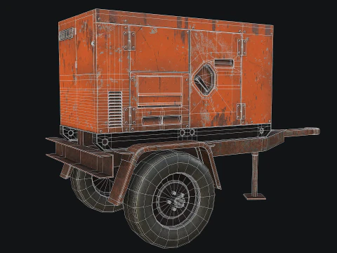 Mobile Diesel Generator 01 3D Model