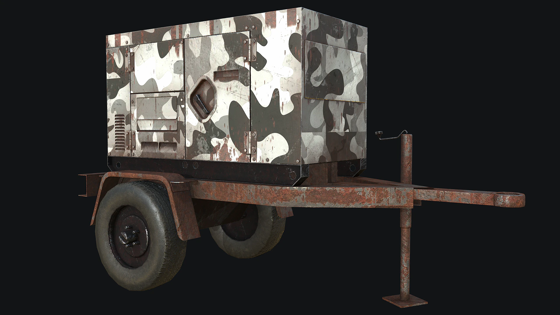 Mobile Diesel Generator 03 3D Model .c4d .max .obj .3ds .fbx .stl .blend 