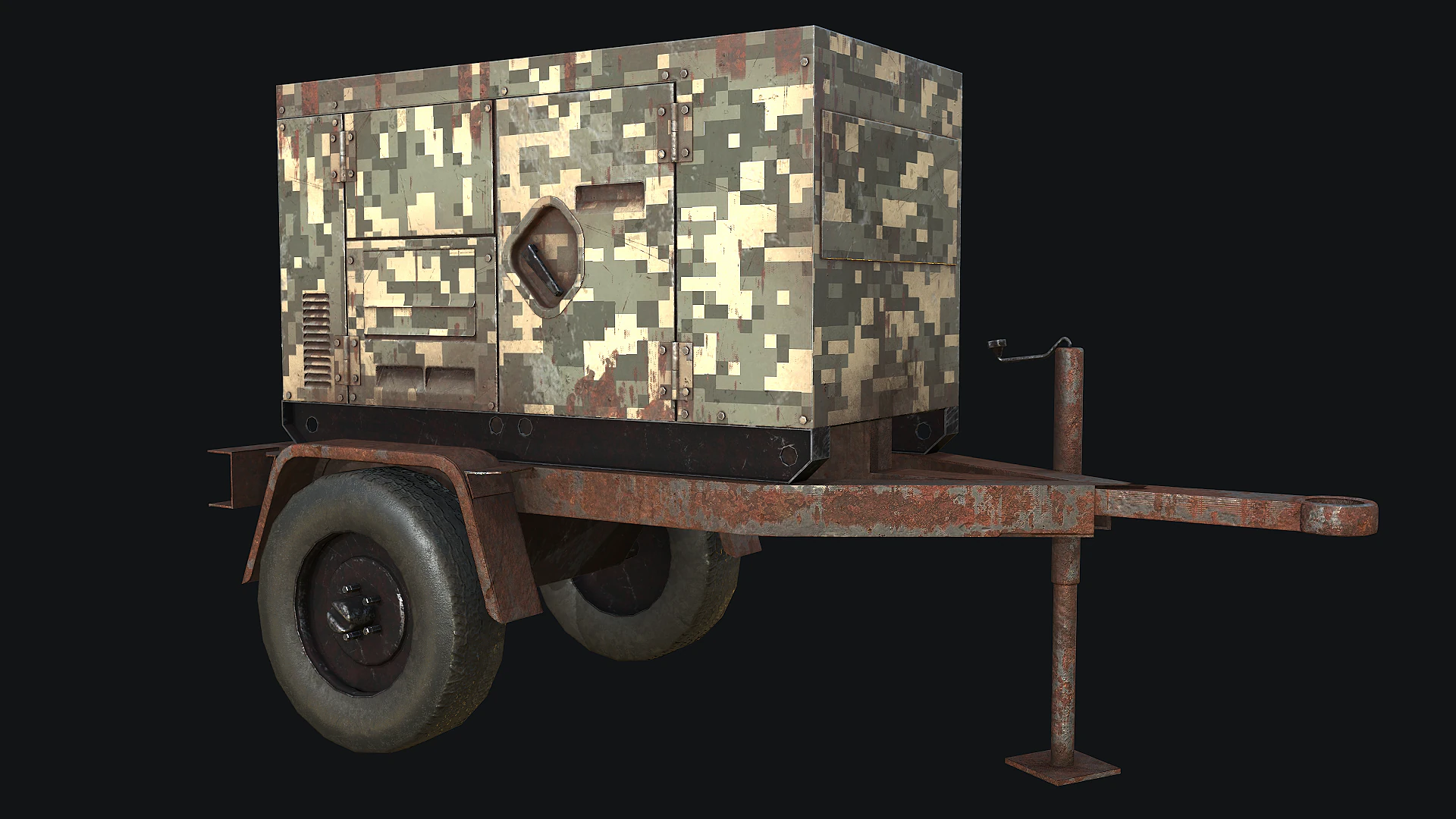 Mobile Diesel Generator 04 3D Model .c4d .max .obj .3ds .fbx .stl .blend 