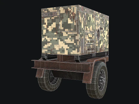 Mobile Diesel Generator 04 3D Model